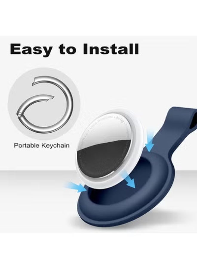fantasize 4 قطع غلاف سيليكون AirTag، حامل AirTag مقاوم للصدمات، غلاف واقي AirTag، سلسلة مفاتيح AirTag للمفاتيح، الحقائب، الأمتعة، طوق الحيوانات الأليفة، تصميم مضاد للفقد ومقاوم للخدوش - Image 5